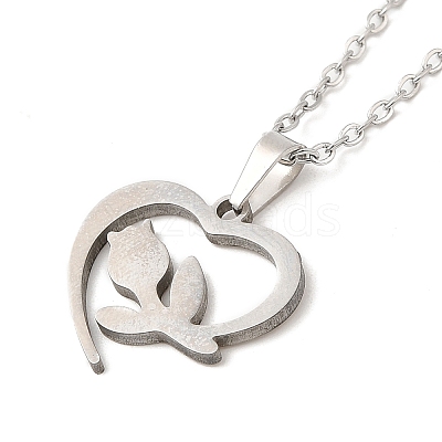 Non-Tarnish 306 Stainless Steel Pendant Necklace for Women NJEW-Q772-01P-05-1