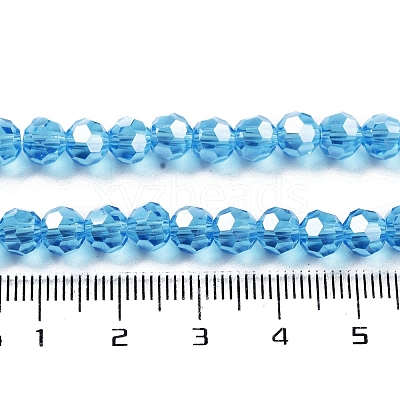 Electroplate Transparent Glass Beads Strands EGLA-A035-T6mm-A08-1
