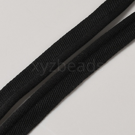 Flat Polyester Elastic Lip Trim Cord EW-WH0014-06A-1