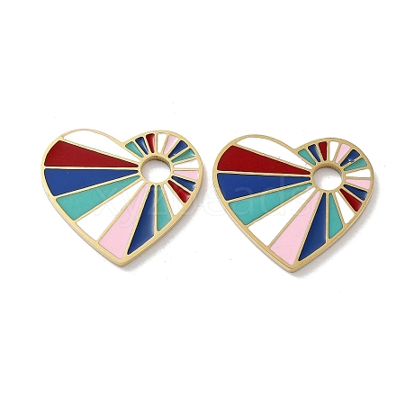 Ion Plating(IP) 304 Stainless Steel Enamel Pendants STAS-P339-17G-01-1