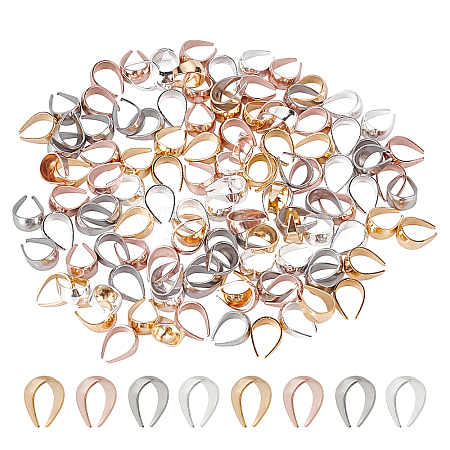 120Pcs 4 Color R 304 Stainless Steel Snap on Bails STAS-UN0023-94-1