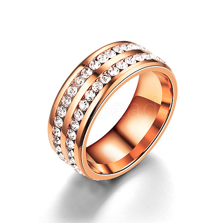 201 Stainless Steel Rhinestone Finger Ring FS-WGE7DD5-19-1