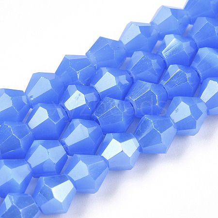 Imitation Jade Electroplate Glass Beads Strands EGLA-A039-J6mm-A04-1