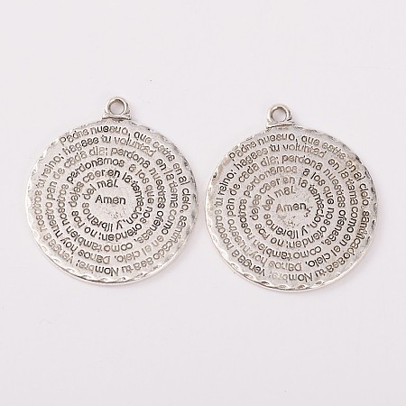 Tibetan Style Alloy Pendants TIBEP-35029-AS-RS-1