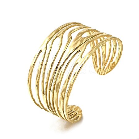 304 Stainless Steel Cuff Bangles for Women BJEW-M103-01B-G-1
