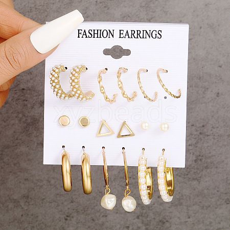 Alloy & Plastic Pearl Earring Sets WG01624-27-1