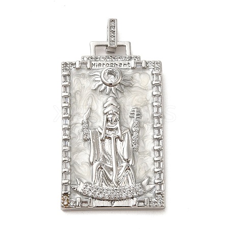 Brass Micro Pave Cubic Zirconia Pendants with Enamel KK-H458-01P-20-1