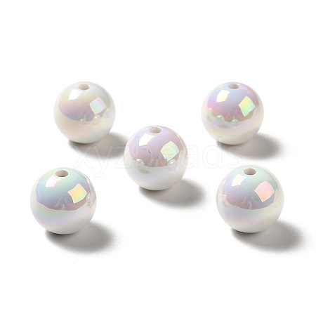 UV Plating Rainbow Iridescent Acrylic Beads PACR-D070-01F-1