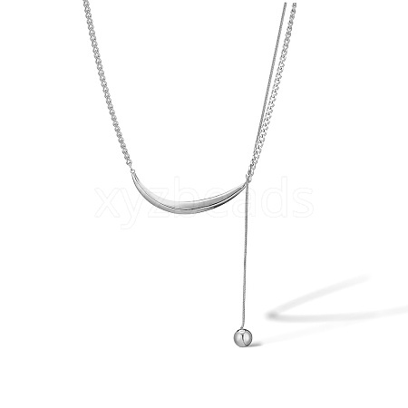 Stainless Steel Curved Bar Pendant Necklaces PW-WG4C5A2-02-1