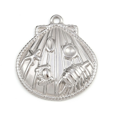 304 Stainless Steel Pendants STAS-C140-03F-P-1