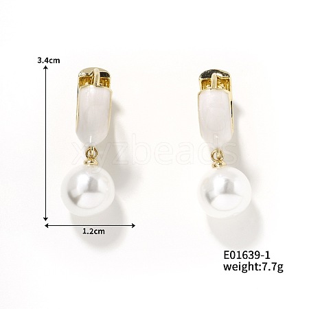Round Imitation Pearl Hoop Earrings for Women IR2603-1-1