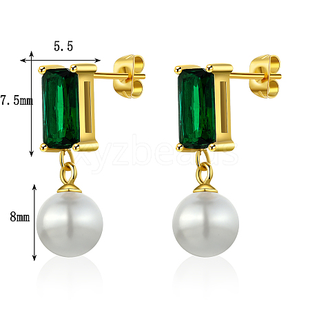 Green Zircon Shell Pendant Earrings Set VR2473-1
