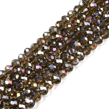 Electroplate Glass Beads Strands X-EGLA-A034-T6mm-B19-1