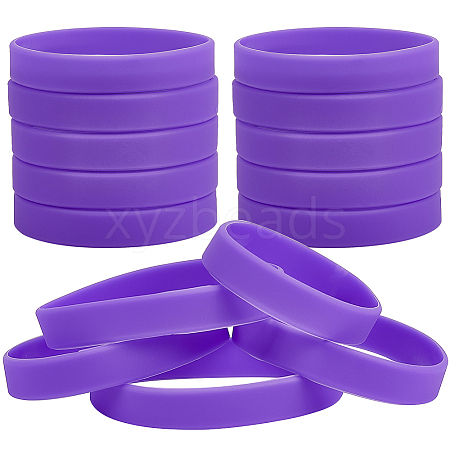 Flat Plain Silicone Cord Bracelet for Men Women BJEW-WH0016-32E-1