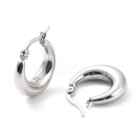 Non-Tarnish 304 Stainless Steel Chunky Hoop Earrings for Women EJEW-F280-06A-P-1