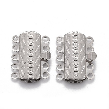 Tarnish Resistant 304 Stainless Steel Box Clasps STAS-P249-03P-1