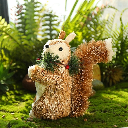 Foam & Straw Squirrel Display Decorations HULI-PW0002-072A-1