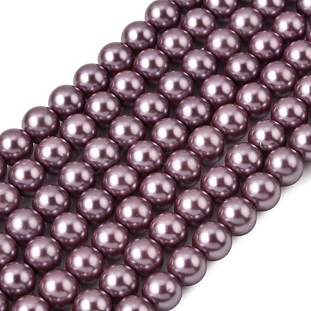 Eco-Friendly Dyed  Glass Pearl Round Beads Strands HY-A002-8mm-RB062-1