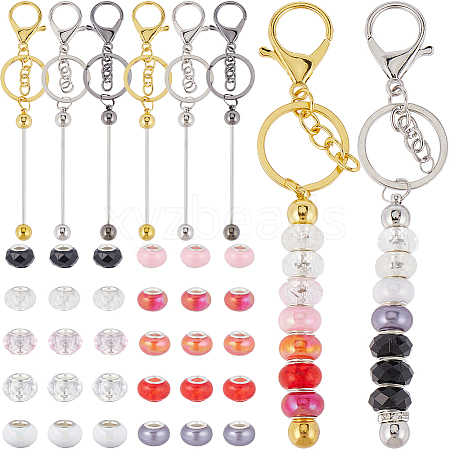 DIY Resin Beaded Bar Beadable Keychain Making Kit DIY-SC0025-47-1