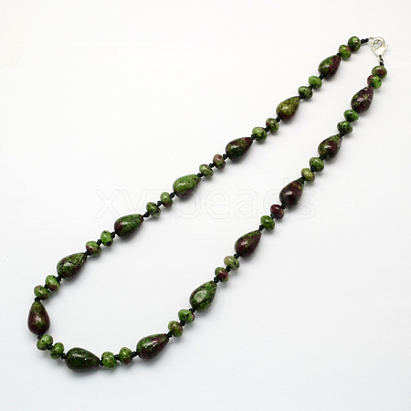 Fashionable Gemstone Beaded Necklaces NJEW-R210-01-1