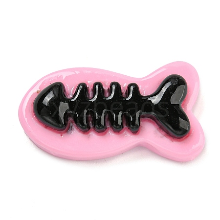 Black & Pink Opaque Resin Cabochons CRES-P026-A06-1