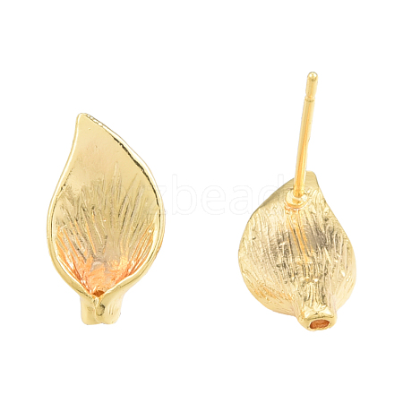 Brass Stud Earring Findings KK-N231-418-1