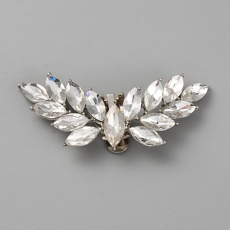 Wing Alloy Rhinestone Shoe Decoration AJEW-WH0166-84A-P-1