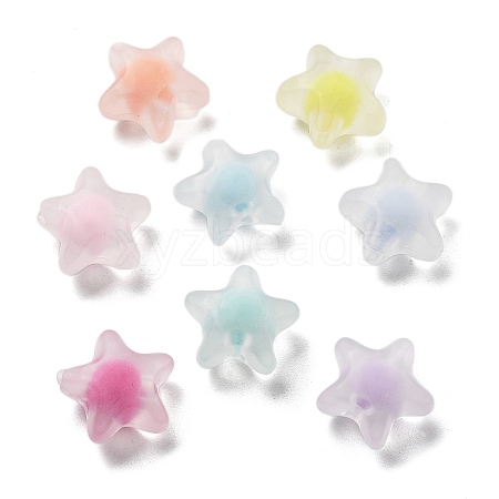 Frosted Transparent Acrylic Beads OACR-A032-13A-1