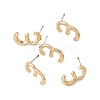 Brass Number Stud Earrings with 925 Sterling Silver Pins for Women EJEW-A077-01C-2