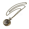 Alloy Glass Pendant Pocket Necklace WACH-S002-07AB-2