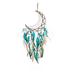 Iron Cord Woven Web/Net with Feather Pendant Decorations AJEW-B017-31-1
