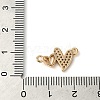 Brass Micro Pave Clear Cubic Zirconia Connector Charms KK-G503-33G-3