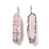 Natural Rose Quartz Big Pointed Pendants G-I322-02P-03-3