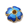 4-Petal Alloy Enamel Bead Caps FIND-G029-06G-04-1