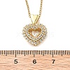 Heart 304 Stainless Steel Micro Pave Cubic Zirconia Pendant Necklaces for Women NJEW-D288-05G-3