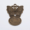 Alloy Butterfly Pendant Cabochon Settings PALLOY-DA11-3772-AB-FF-2