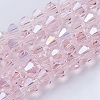 Transparent Electroplate Glass Beads Strands EGLA-S056-4mm-17-1