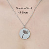 Non-Tarnish 201 Stainless Steel Hollow Dandelion Pendant Necklace NJEW-OY002-08-3