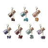 Chakra Natural & Synthetic Gemstone Chip inside Glass Wishing Bottle Pendants Decorations HJEW-JM01892-1