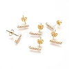 Brass Micro Pave Cubic Zirconia Stud Earring Finding KK-G389-38G-1