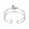 Non-Tarnish 304 Stainless Steel Heart Wrap Open Cuff Ring X-RJEW-T023-73P-2