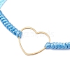 Golden Tone 201 Stainless Steel Heart Link Bracelets BJEW-JB10643-02-3