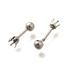 304 Stainless Steel Stud Earring Findings STAS-F311-18P-02C-2