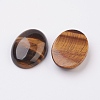 Natural Tiger Eye Flat Back Cabochons X-G-G741-25x35mm-01-2