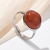 Half Round Natural Red Jasper Finger Rings RJEW-M062-01P-19-1