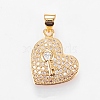 Brass Micro Pave Cubic Zirconia Pendants ZIRC-L068-56G-1