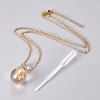 Natural Quartz Crystal Openable Perfume Bottle Pendant Necklaces G-K295-D-G-1