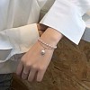 Alloy Flat Round Charm Bracelets WG5D178-01-2