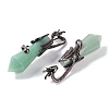 Natural Green Aventurine Faceted Pointed Bullet Big Pendants G-L524-19R-10-2