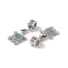 Tortoise Alloy Rhinestone European Dangle Charms ALRI-E002-01AS-06-3